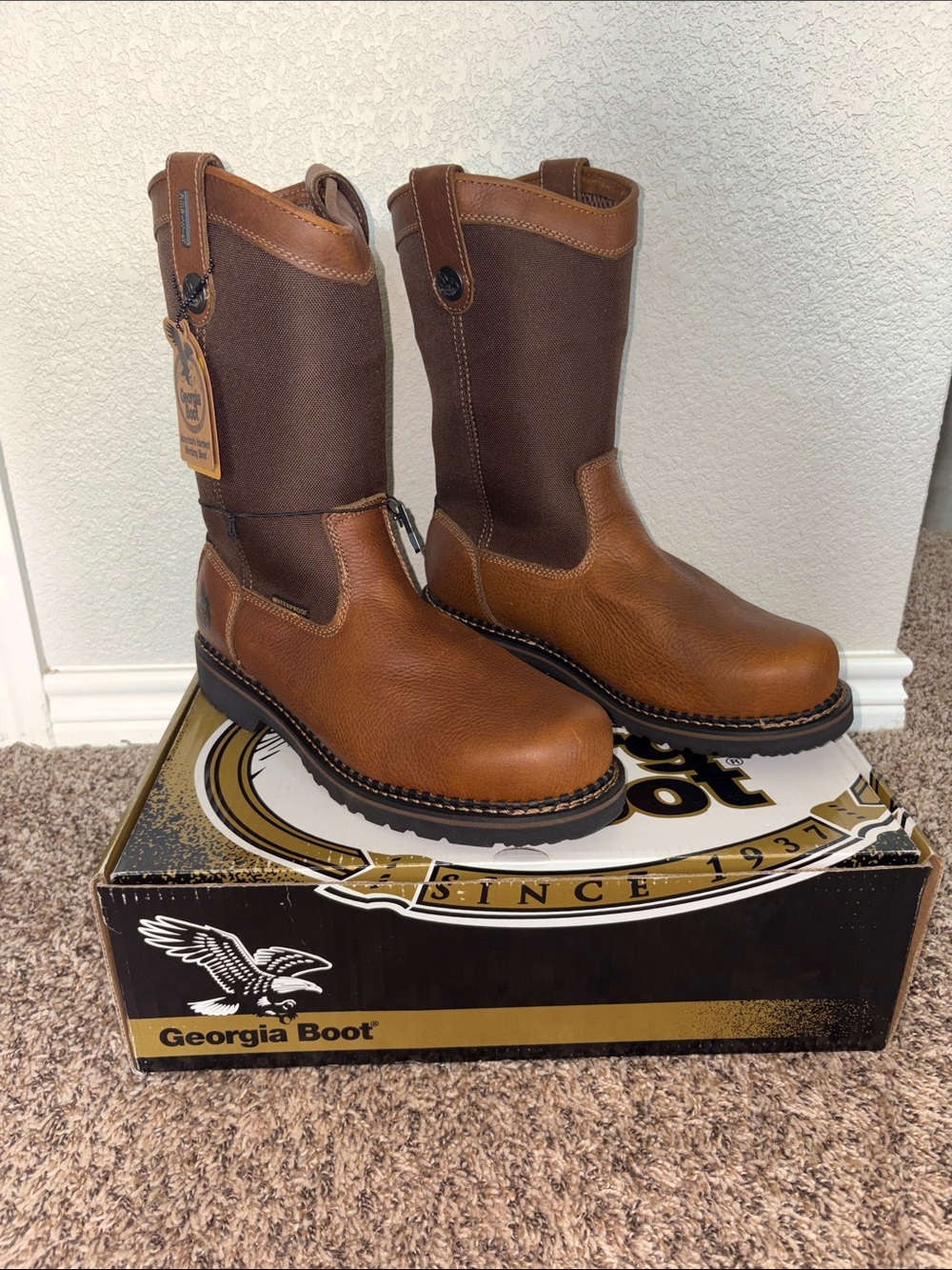 NEW Georgia Boot Steel Toe sz 12 Pull-On Boots